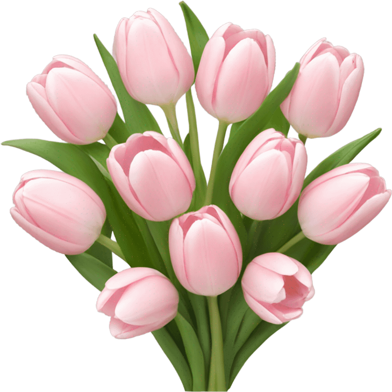 Cute Bouquet of Light pink tulips emoji