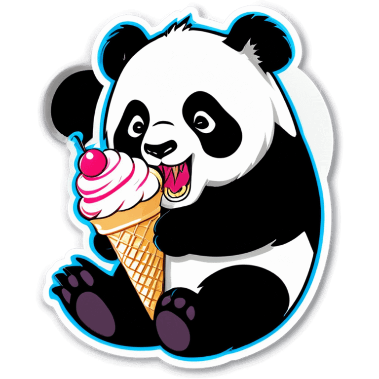 Panda eating ice cream emoji