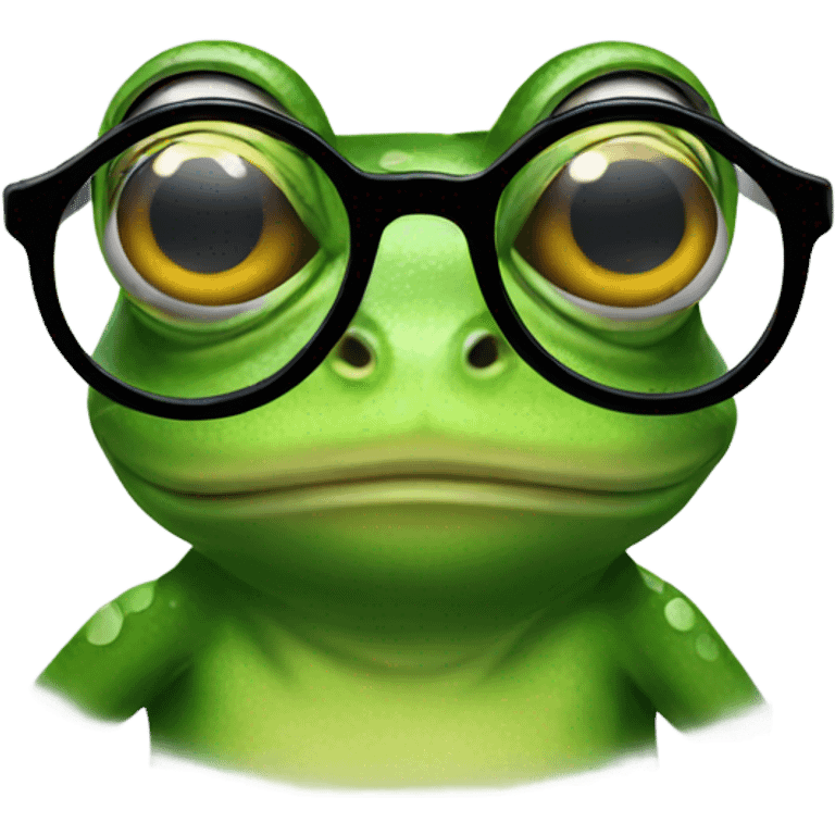 Frog wearing glasses emoji