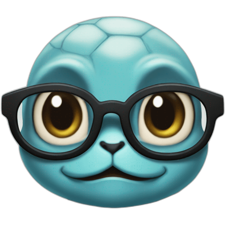 squirtle with black glasses emoji