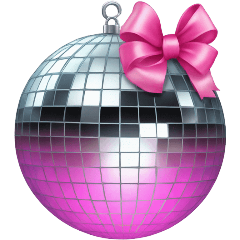 disco ball with pink bow on the top  emoji