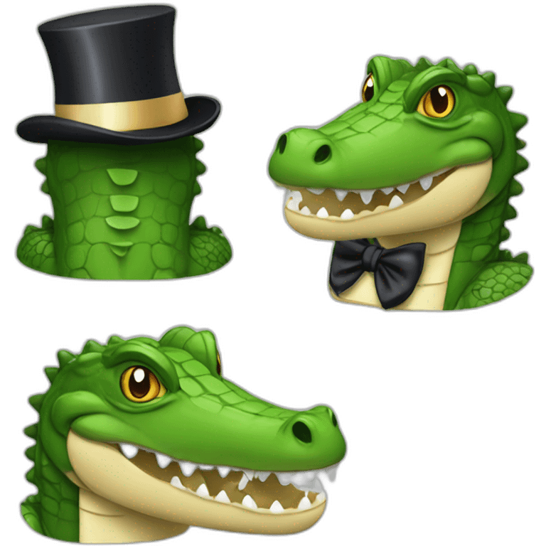 Crocodile with top hat iOS emoji emoji