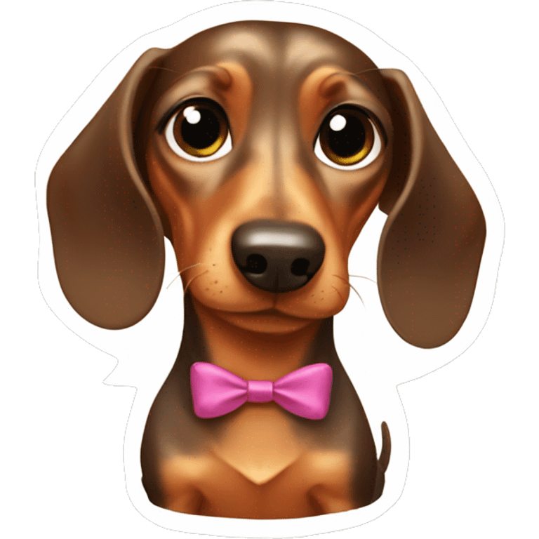 Dachshund with a bow emoji