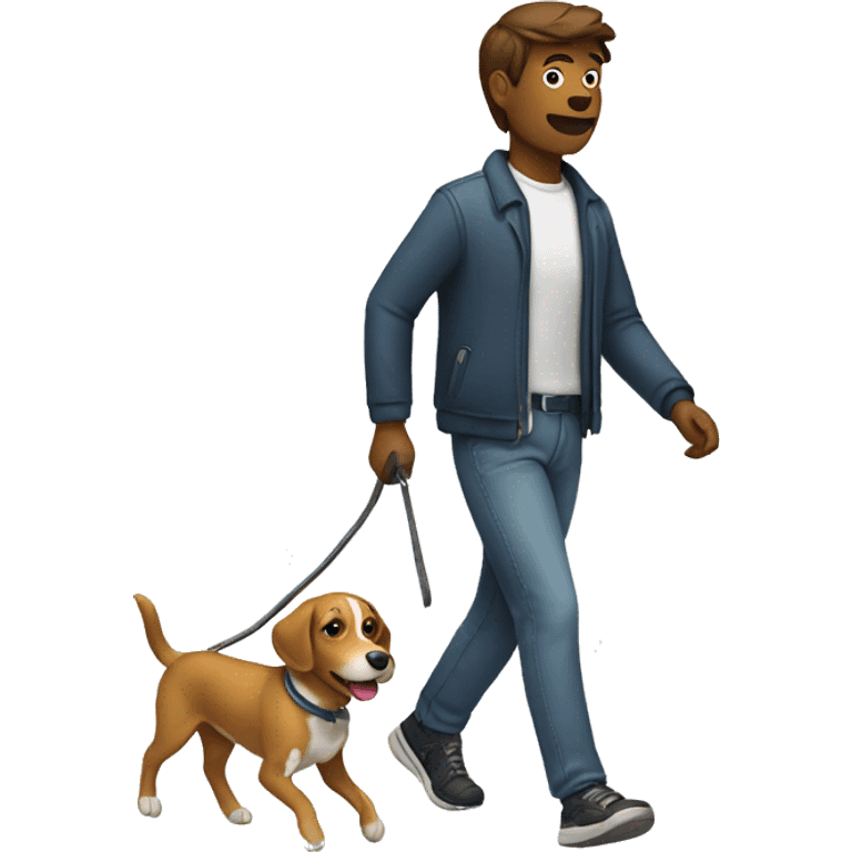 a person is walking a dog emoji