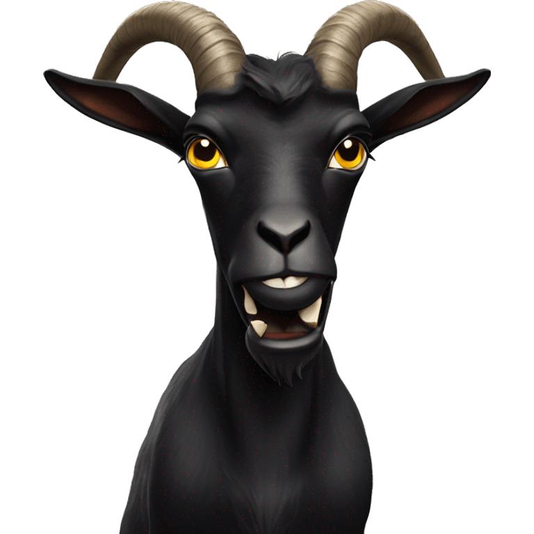 Black goats with big horns and super angry expressions emoji