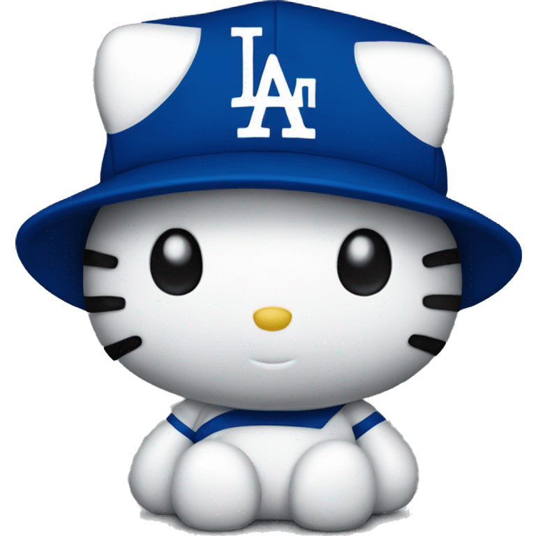 hello kitty wearing a dodgers hat emoji