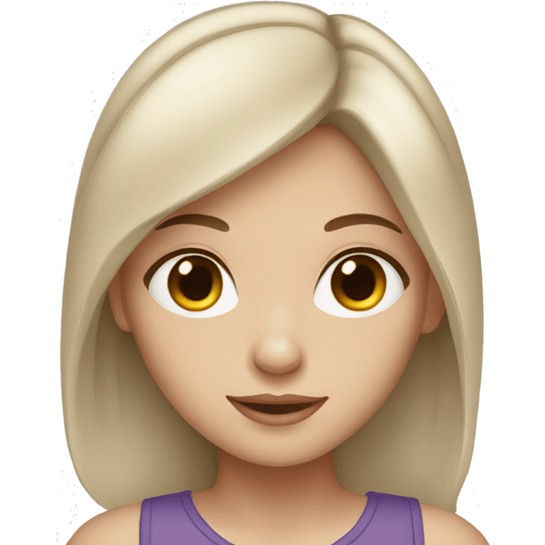 Girl with brown eyes,brown hair and white skin emoji