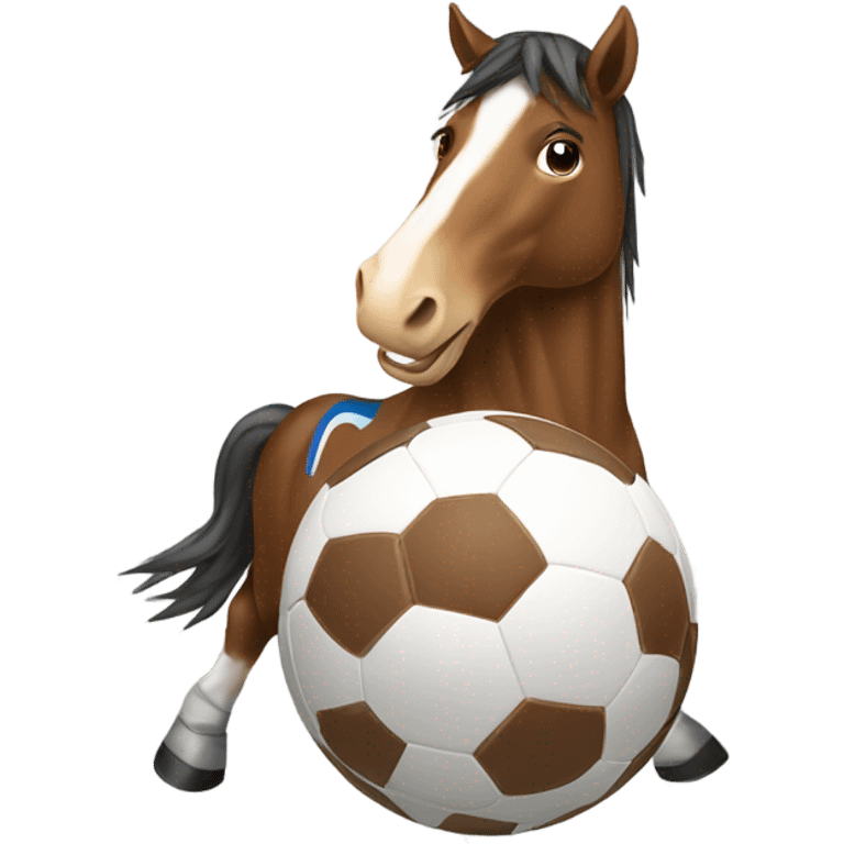 Horse with a football emoji