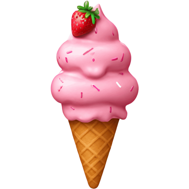 strawberry Ice cream with pink sprinkles  emoji