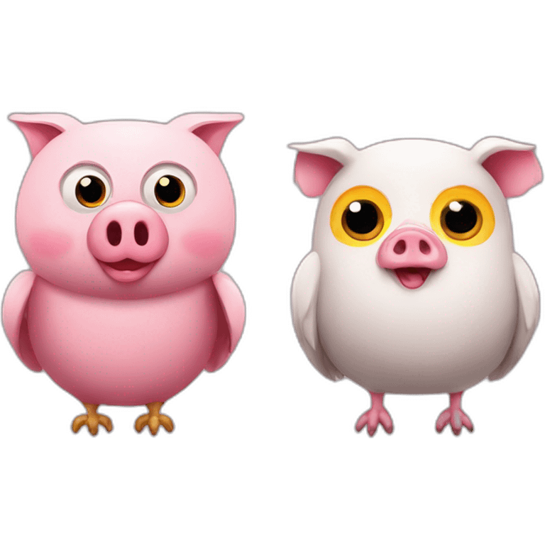 Owl and pig d emoji