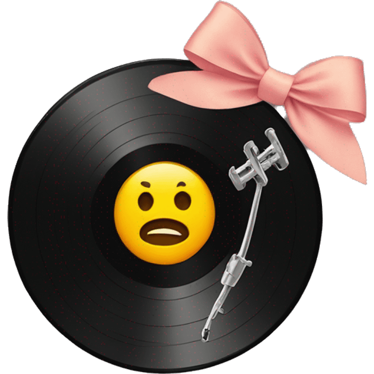  vinyl record with bow emoji