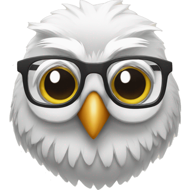 a cute owl wearing glasses emoji