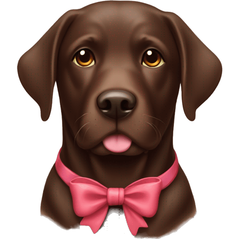 Chocolate Labrador with bow  emoji