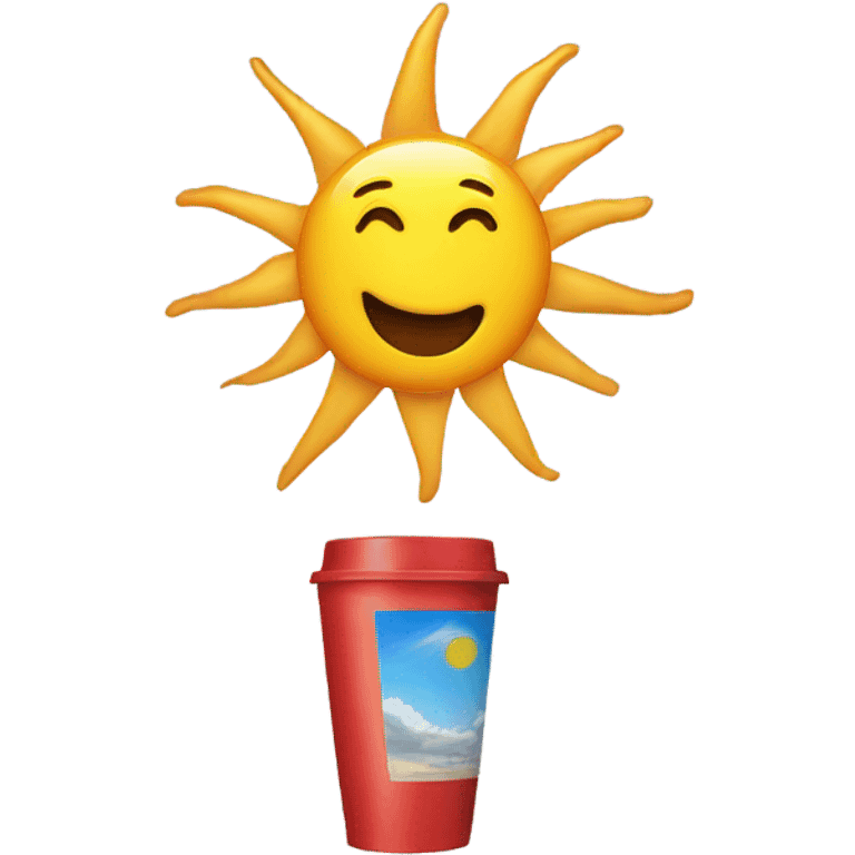 sun looking for a child with a red cup emoji