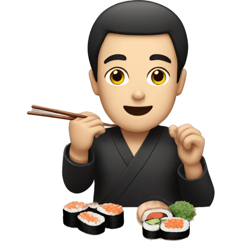 Man eating sushi emoji