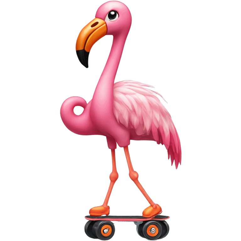 Flamingo dancing in roller blades  emoji