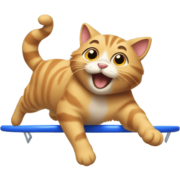 Cat on trampoline emoji