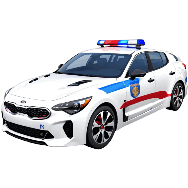 Police Car - Kia Stinger (Model Year: 2018) (Iconic Colour: White with blue and red markings) emoji