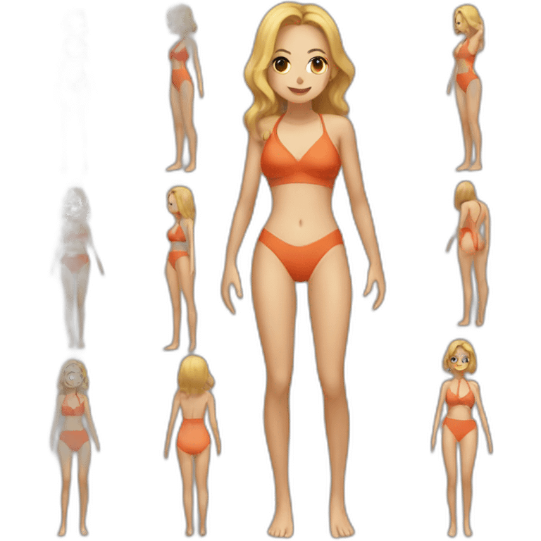 Full body girl in one piece swimsuit emoji