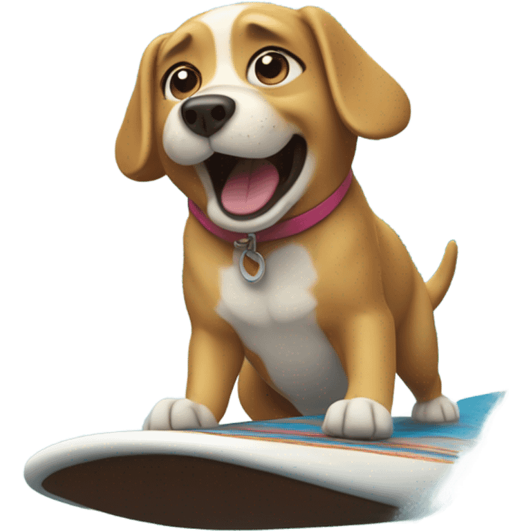 Dog surfing  emoji