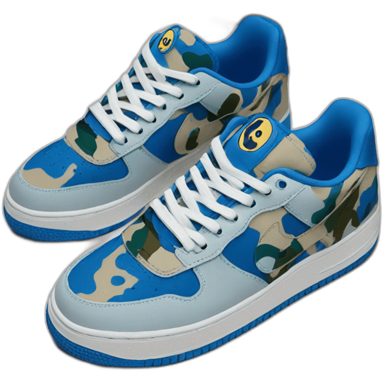 Bape sneakers camo blue emoji