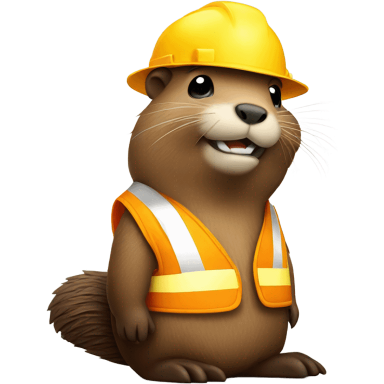 Beaver with a construction hat emoji