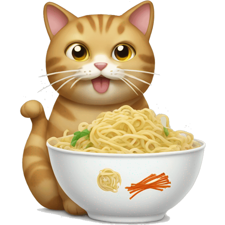 Cat eat noodles  emoji