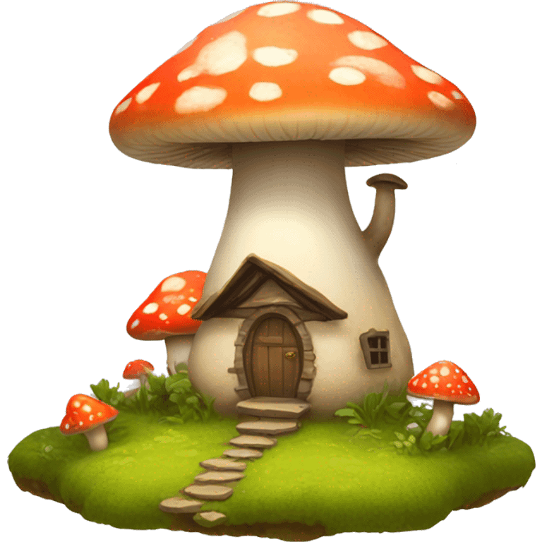 a mushroom house emoji