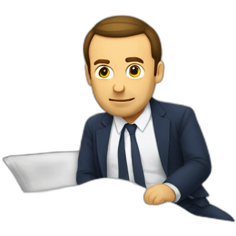 Macron malade dans le lit emoji