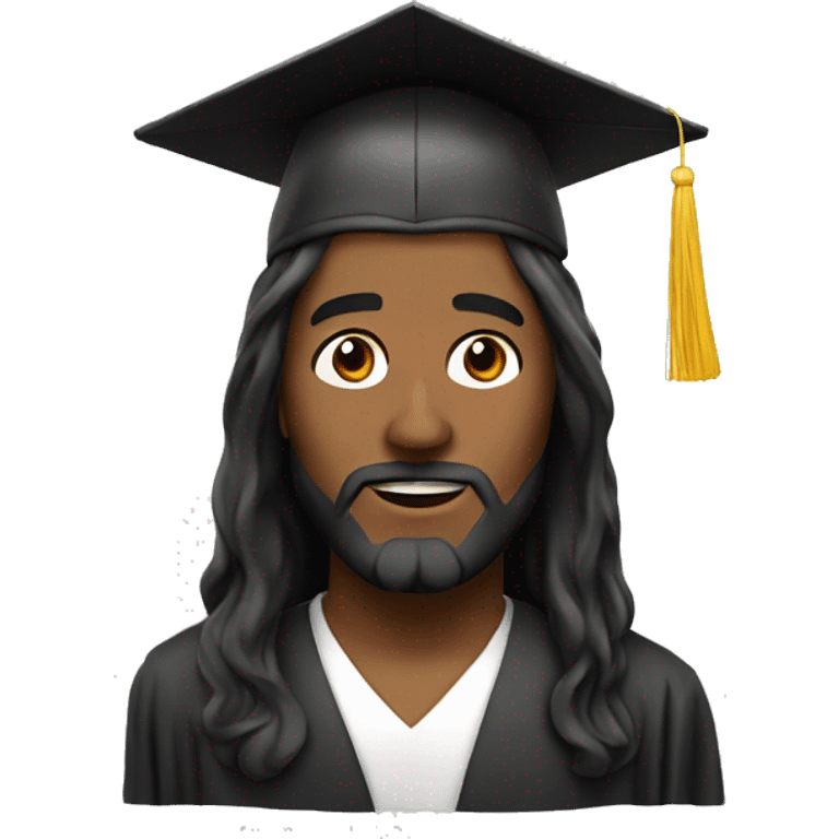 jesus with graduation hat emoji