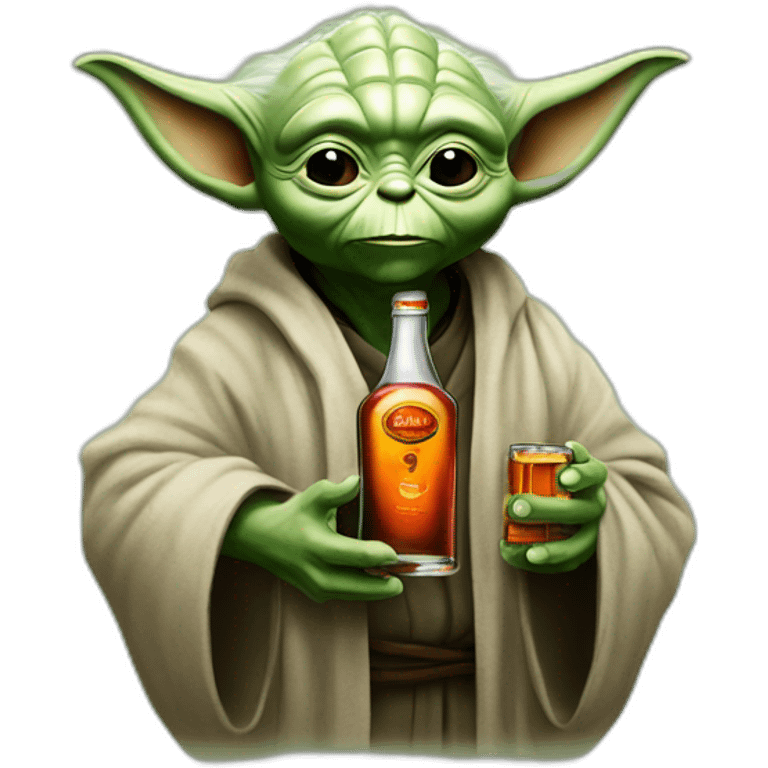 yoda holding jagermeister bottle emoji