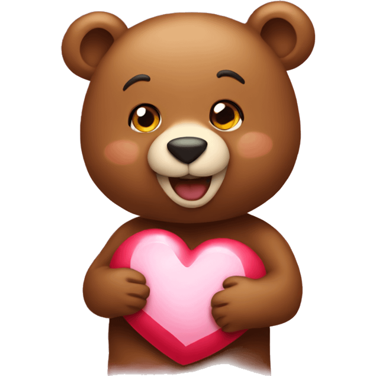 Bear holding heart emoji