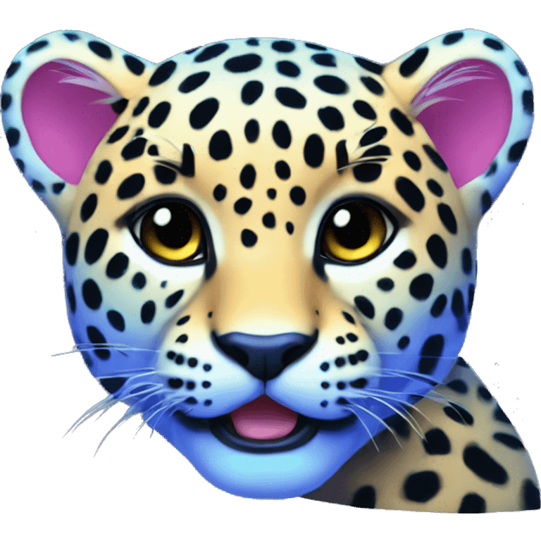 neon leopard cub emoji