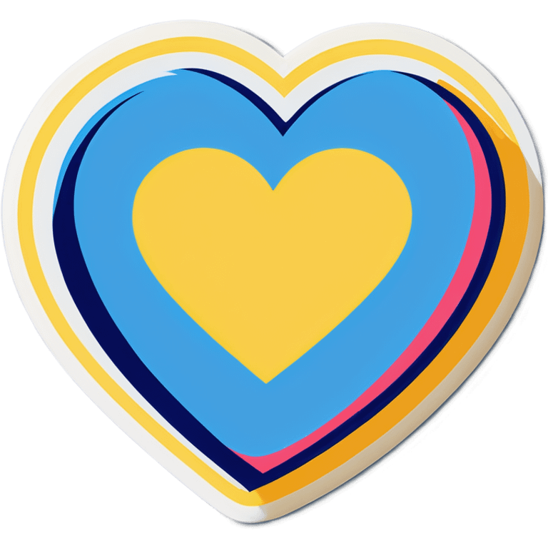 Pop art blue heart  emoji