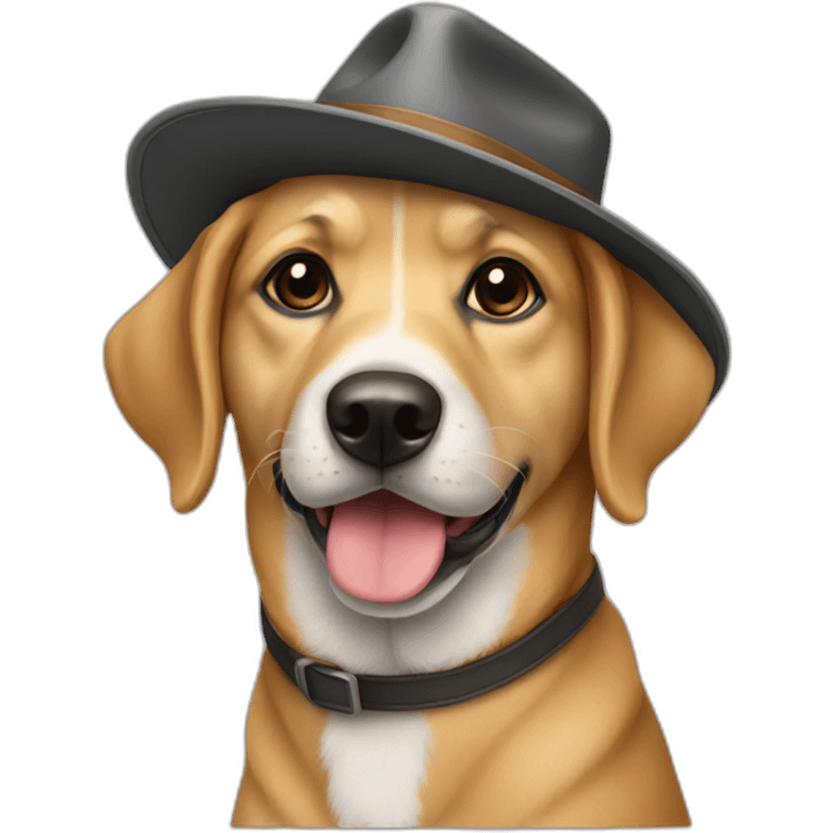 Chien chapeau emoji