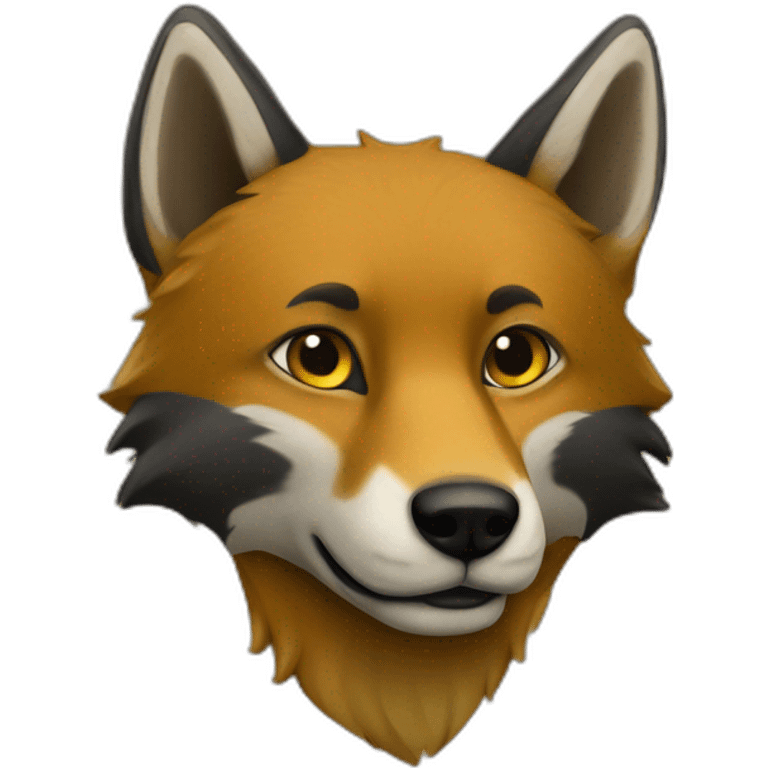 Renard noir et jaune emoji