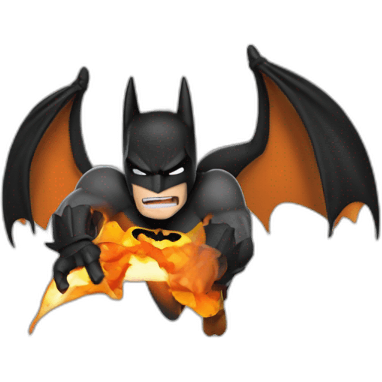 batman flying on a charizard emoji