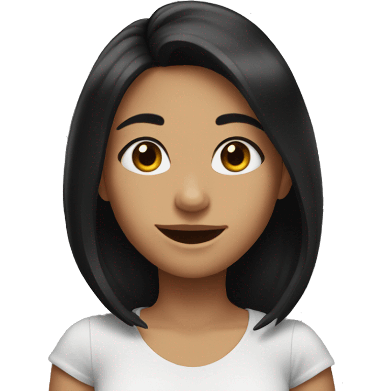 solo smiling girl with black hair emoji