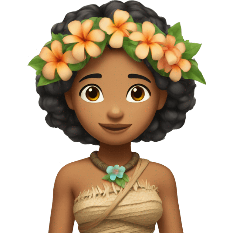 moana with a flower crown emoji