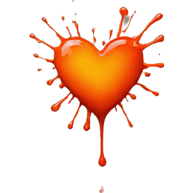 splattered paint heart glowing red-orange warmth emoji