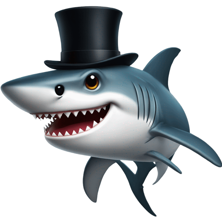 shark with tophat emoji