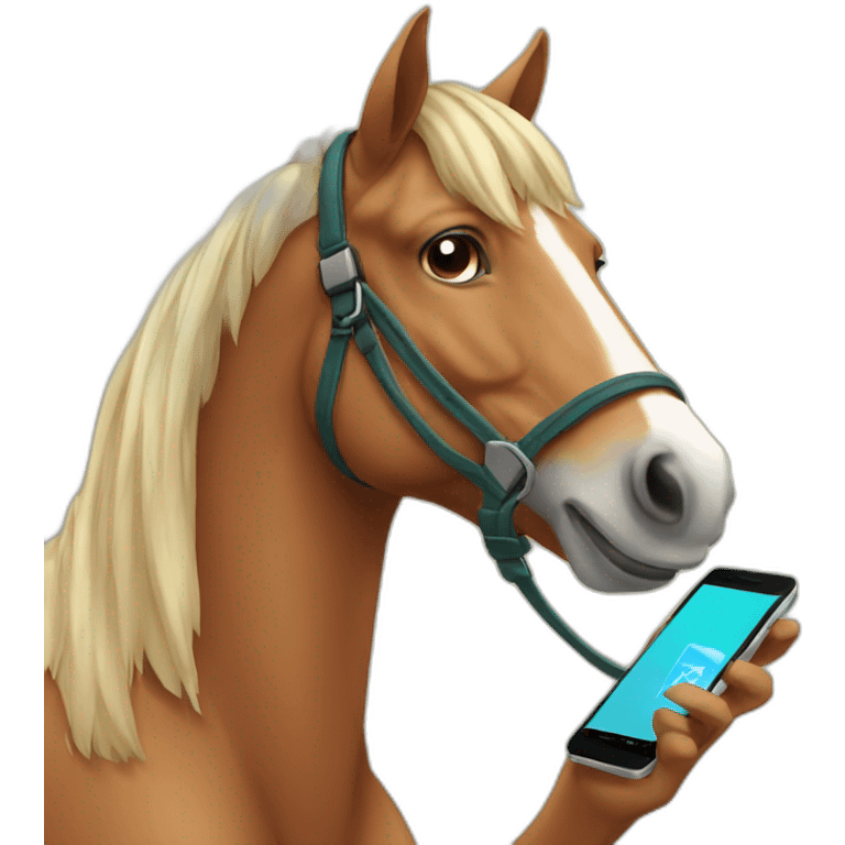 horse with smartphone emoji