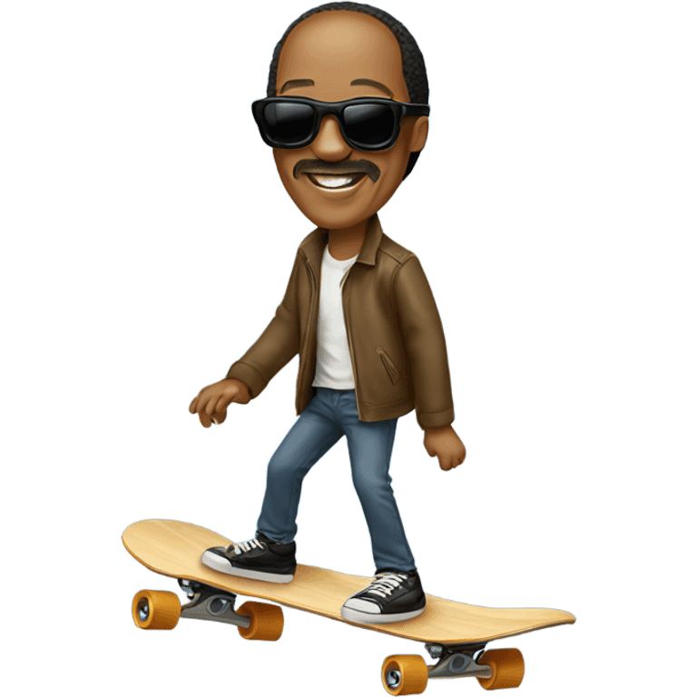 Stevie wonder on a skateboard emoji