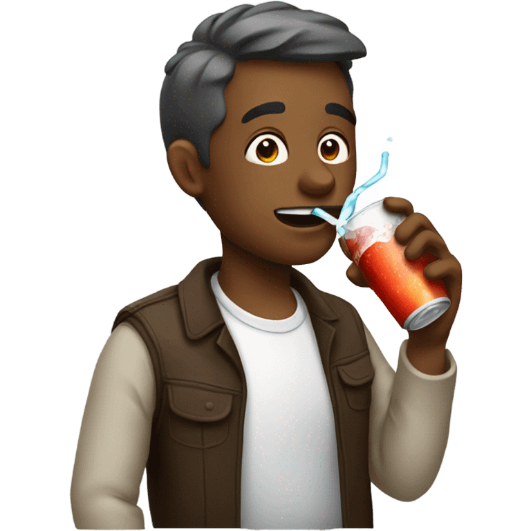 man drinking soda  emoji