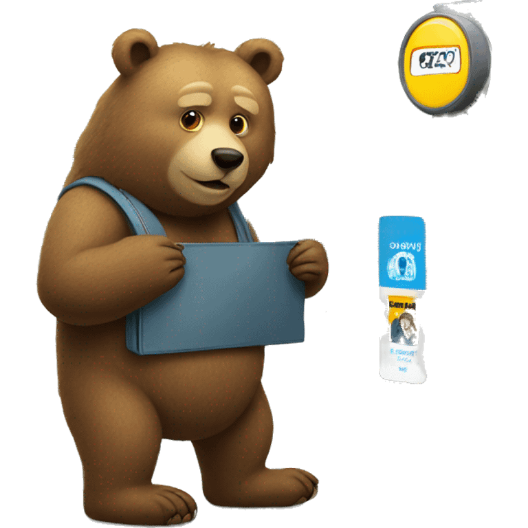 bear at bus stop emoji