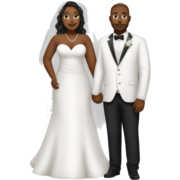 Plus size couple wedding white emoji