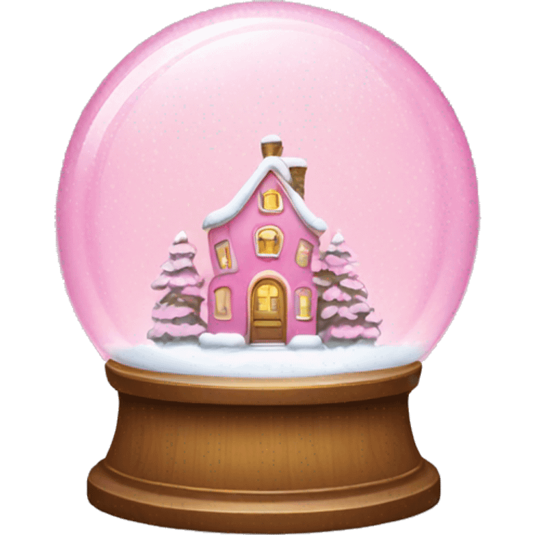 Pink snow globe emoji