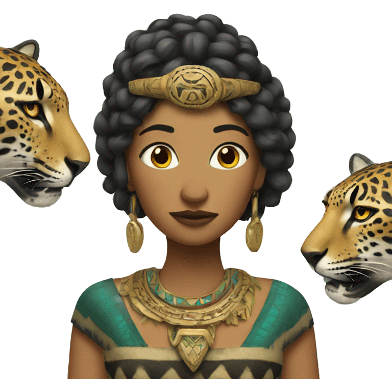 Maya with jaguar dress  emoji