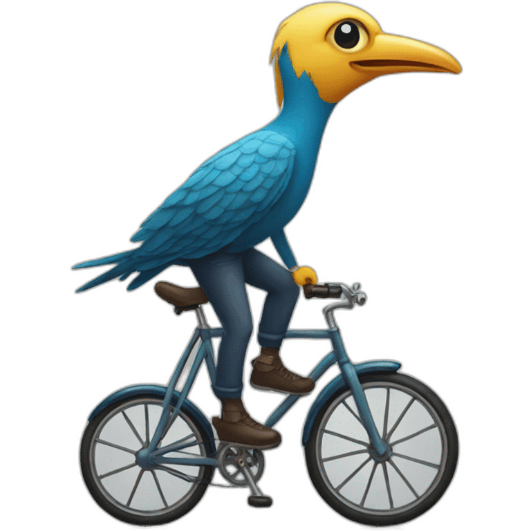 Bird men on a bicycle emoji