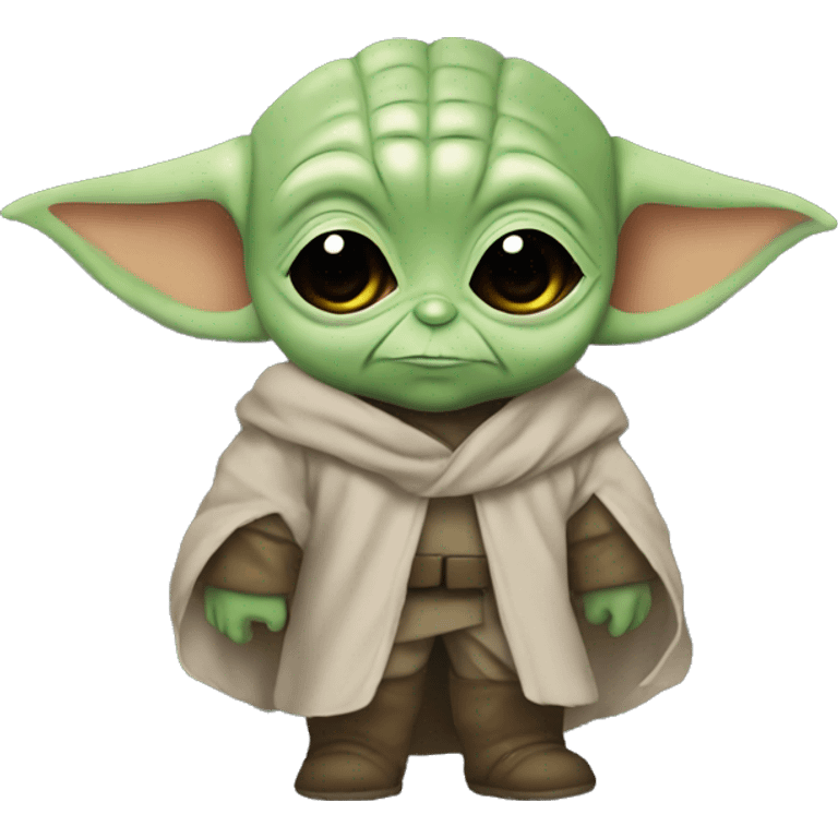 Baby Yoda in the mask of Batman emoji